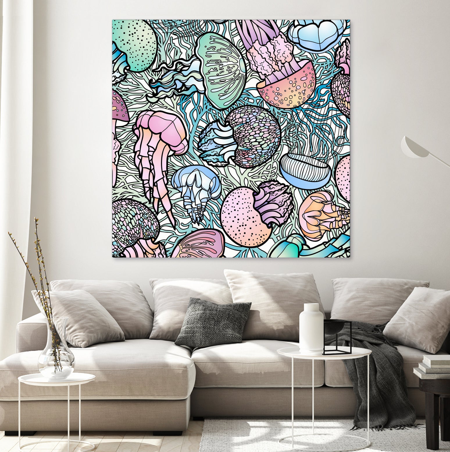 Jellyfishes by salome mikaberidze on GIANT ART - blue digital painting