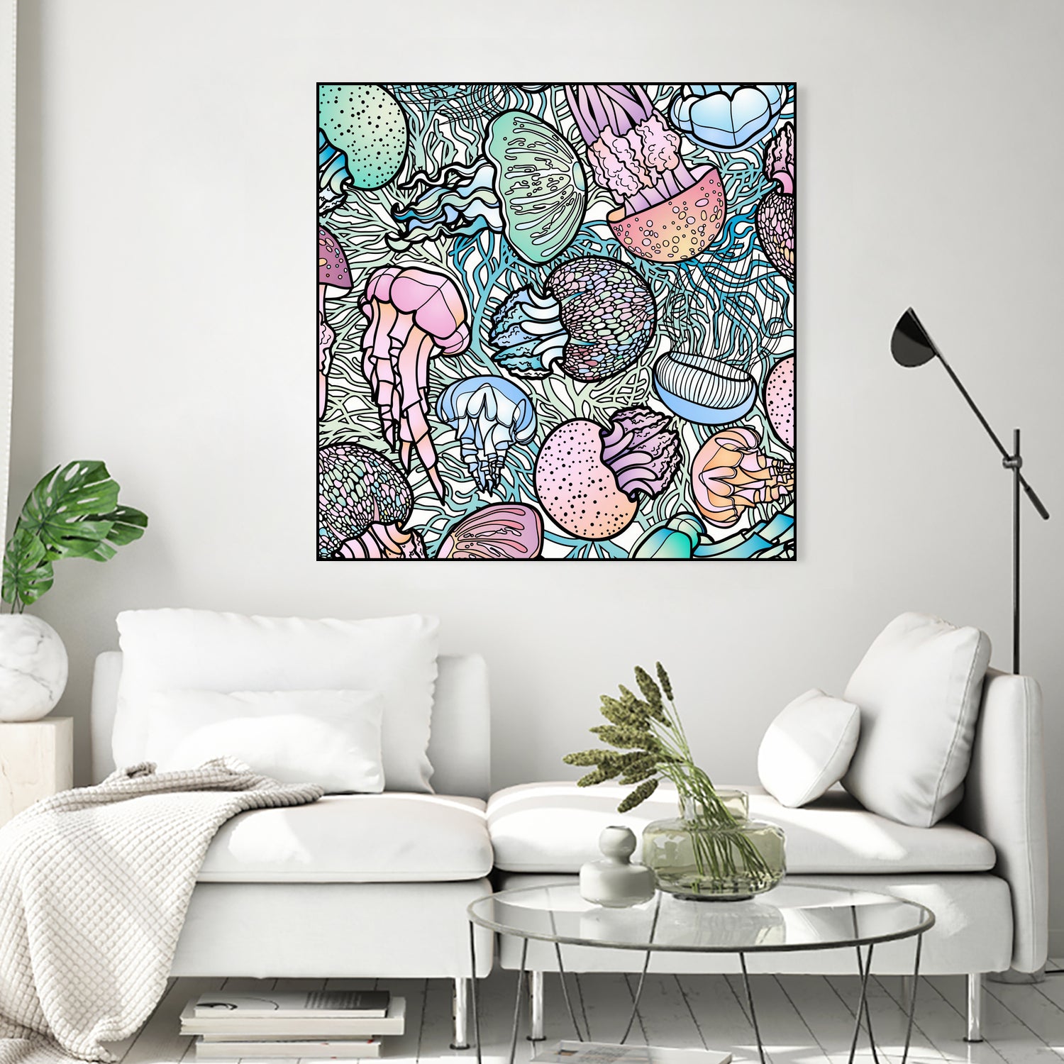 Jellyfishes by salome mikaberidze on GIANT ART - blue digital painting