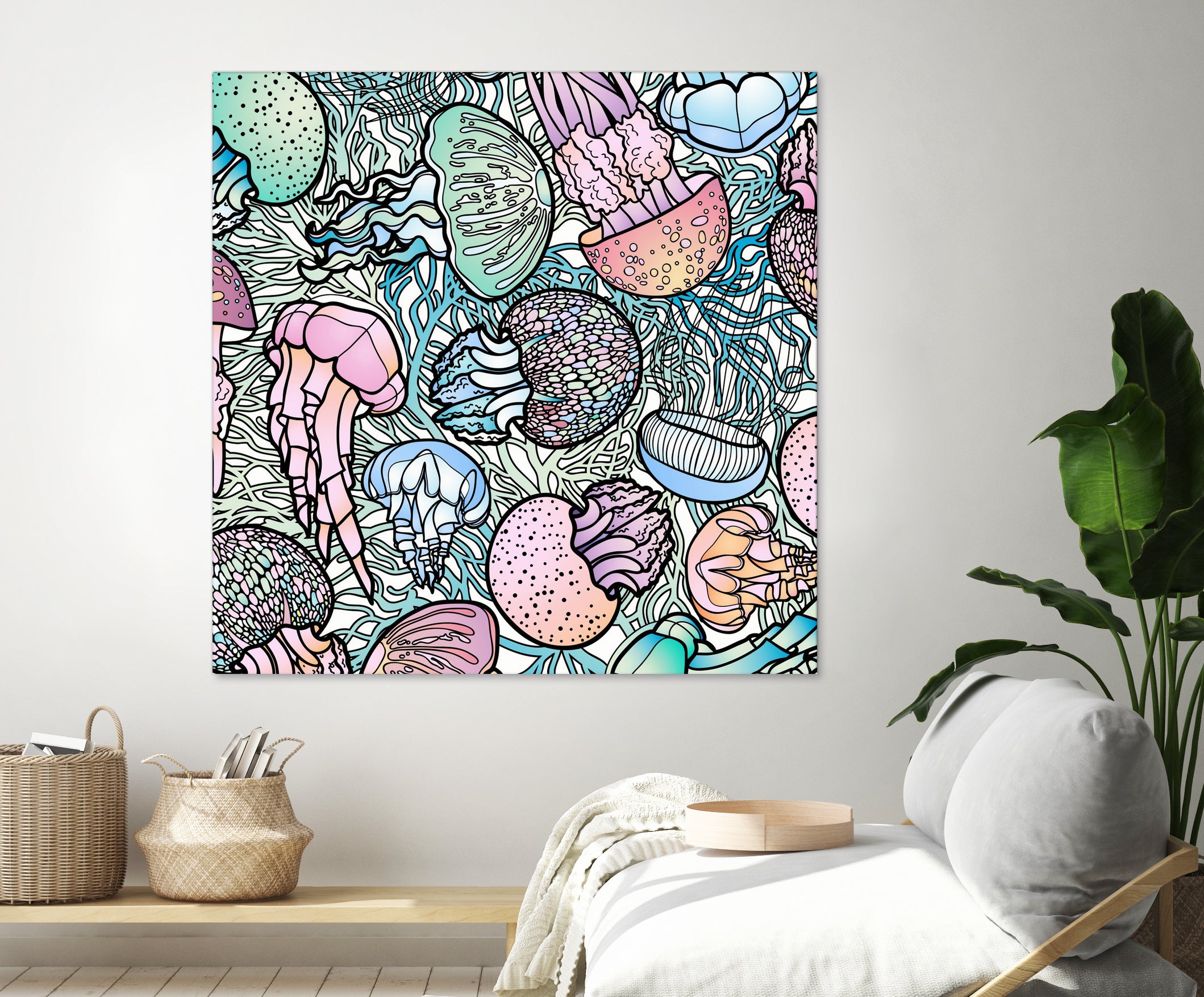 Jellyfishes by salome mikaberidze on GIANT ART - blue digital painting