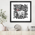 Goat In Red Sunglasses Abstract by TheArtOf Vikki on GIANT ART - black digital drawing