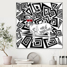 Goat In Red Sunglasses Abstract by TheArtOf Vikki on GIANT ART - black digital drawing