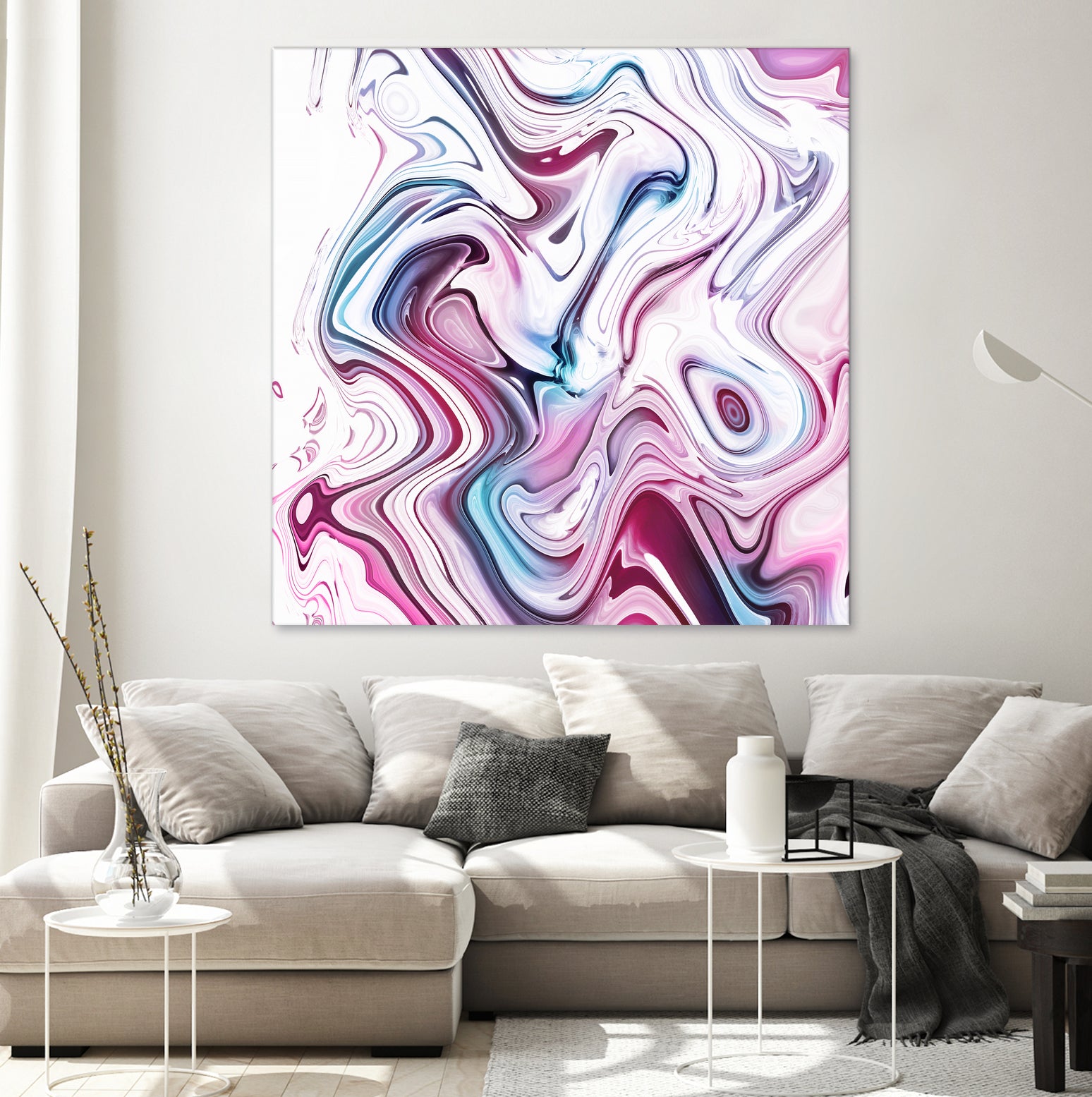 Liquid Marble - Pink and Blue by Dominique Van Roey on GIANT ART - pink photo manipulation