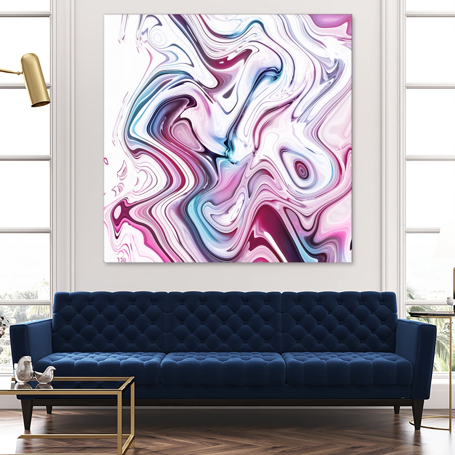 Liquid Marble - Pink and Blue by Dominique Van Roey on GIANT ART - pink photo manipulation