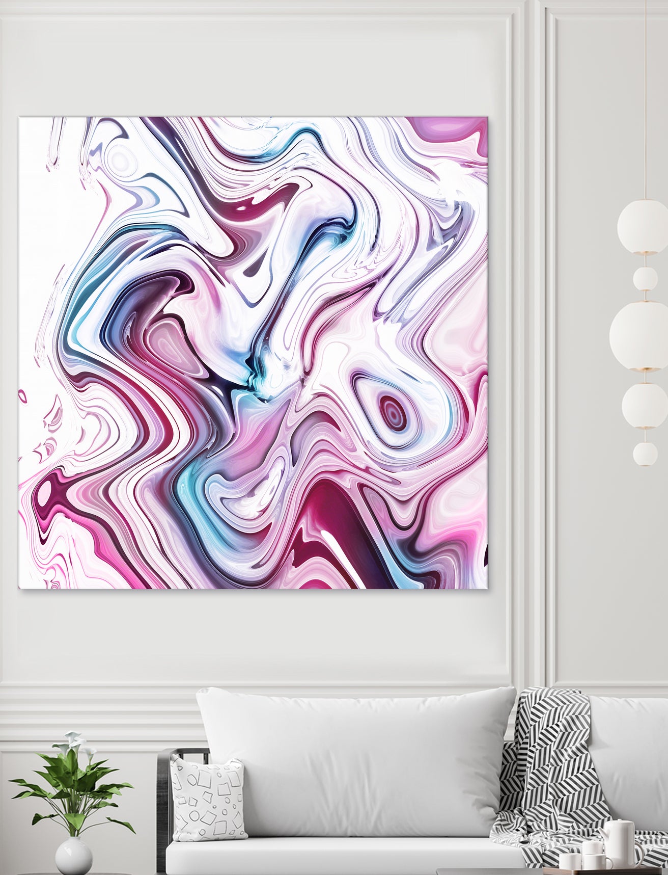 Liquid Marble - Pink and Blue by Dominique Van Roey on GIANT ART - pink photo manipulation