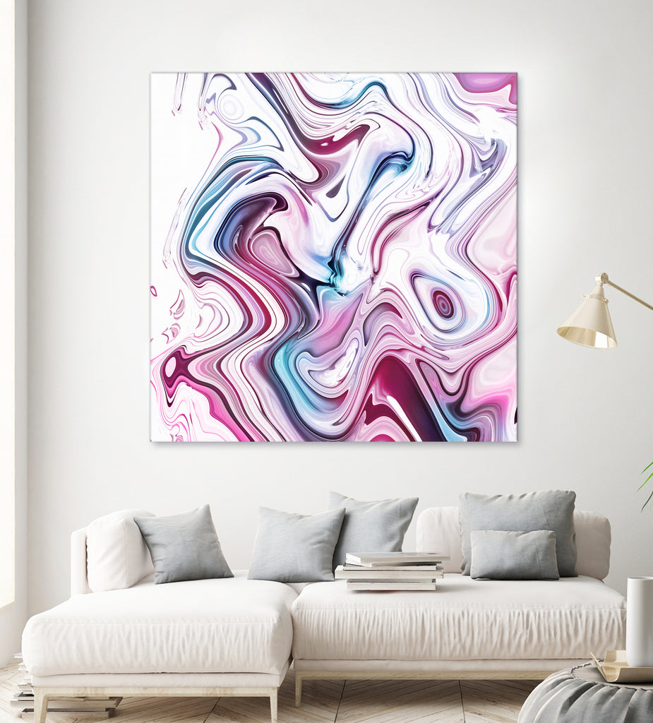 Liquid Marble - Pink and Blue by Dominique Van Roey on GIANT ART - pink photo manipulation