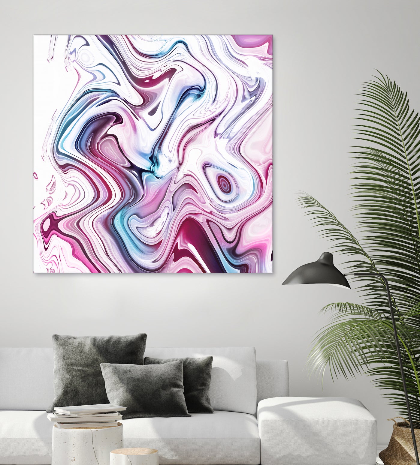 Liquid Marble - Pink and Blue by Dominique Van Roey on GIANT ART - pink photo manipulation