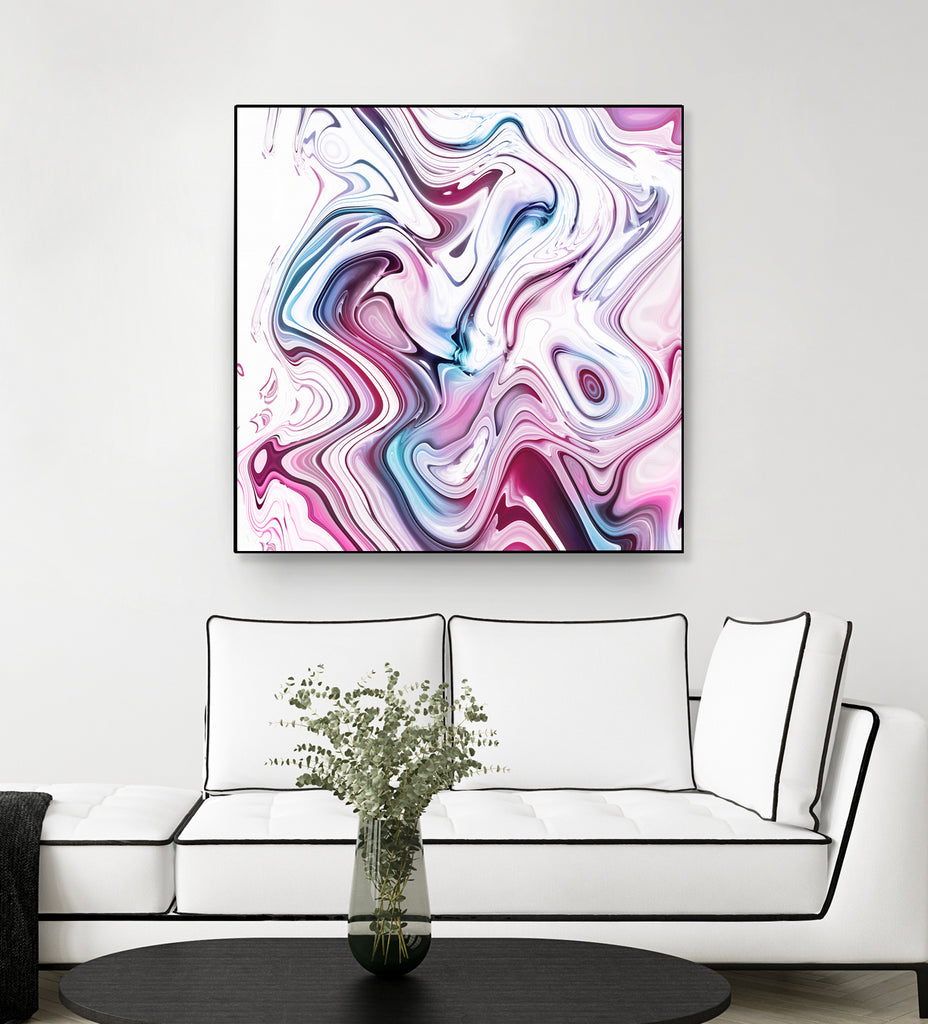 Liquid Marble - Pink and Blue by Dominique Van Roey on GIANT ART - pink photo manipulation