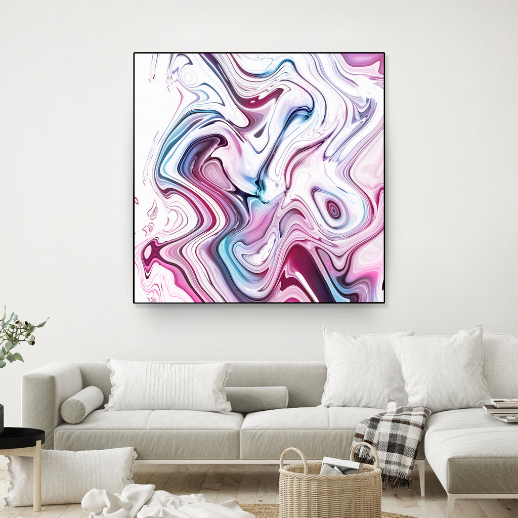 Liquid Marble - Pink and Blue by Dominique Van Roey on GIANT ART - pink photo manipulation