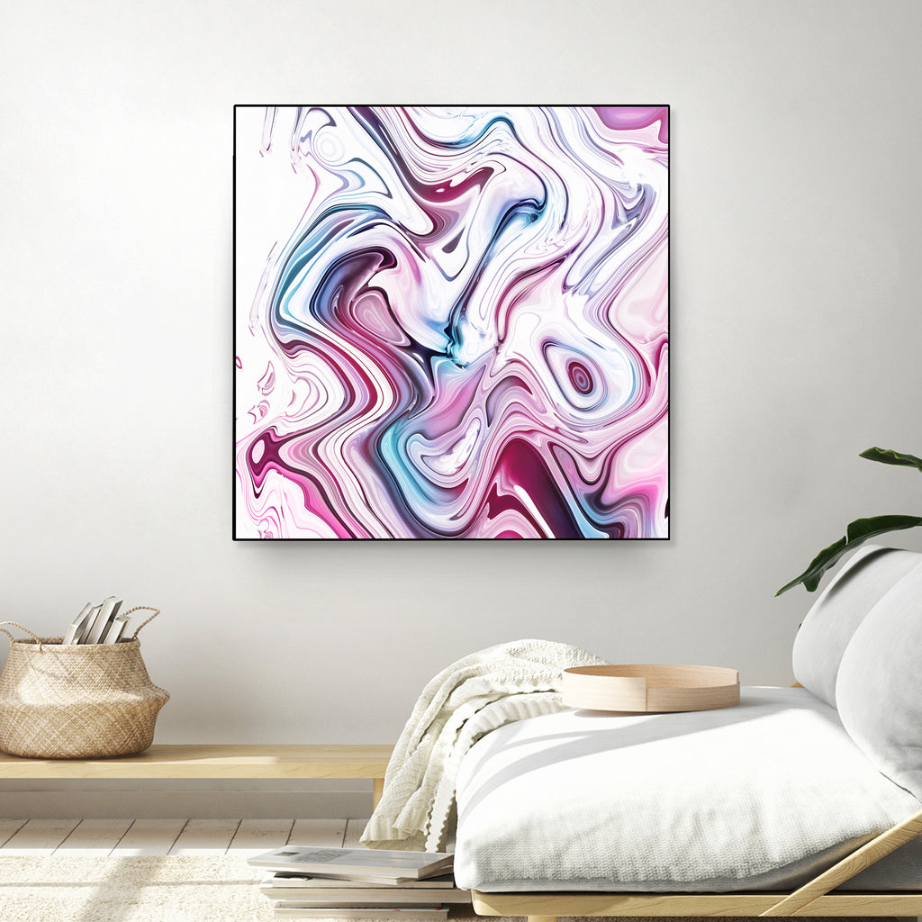 Liquid Marble - Pink and Blue by Dominique Van Roey on GIANT ART - pink photo manipulation