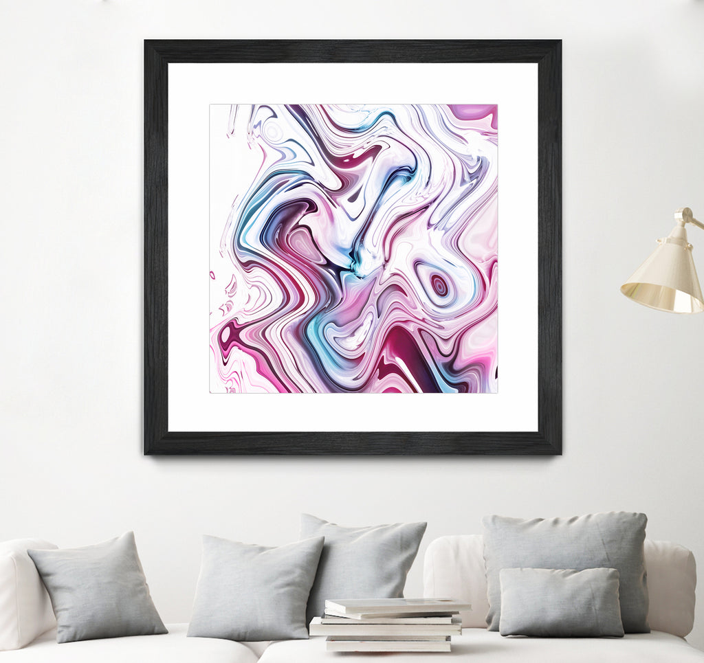 Liquid Marble - Pink and Blue by Dominique Van Roey on GIANT ART - pink photo manipulation