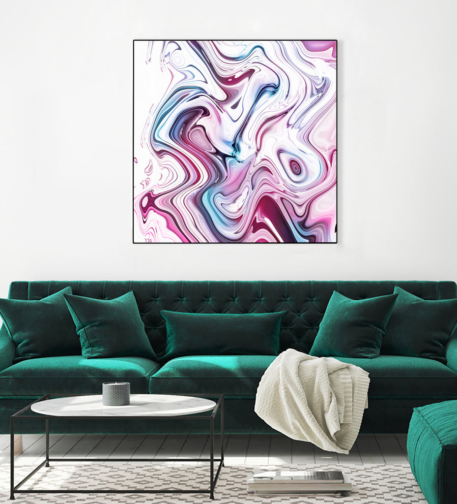 Liquid Marble - Pink and Blue by Dominique Van Roey on GIANT ART - pink photo manipulation