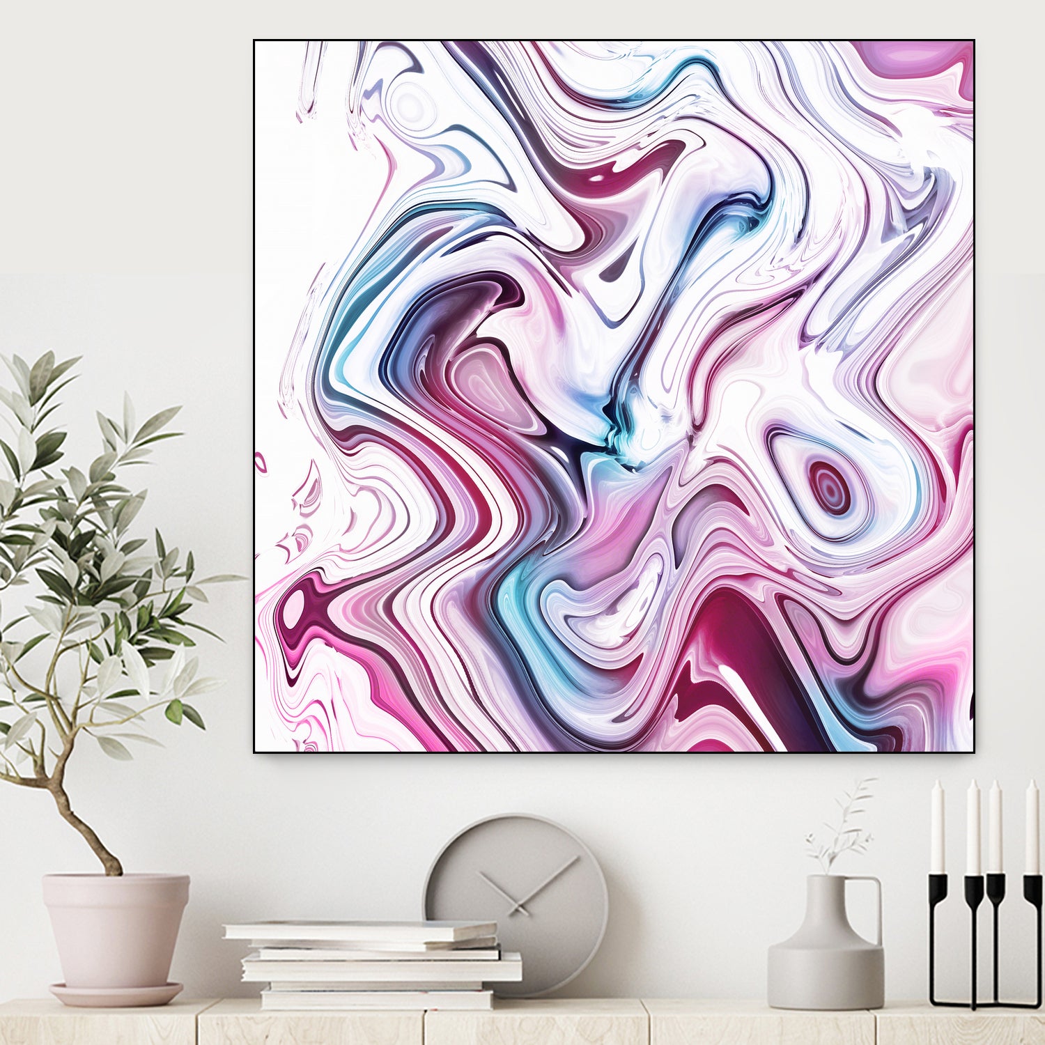 Liquid Marble - Pink and Blue by Dominique Van Roey on GIANT ART - pink photo manipulation