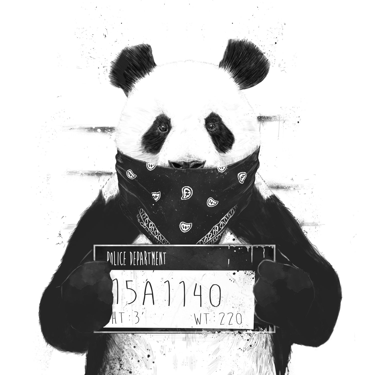 Bad panda by Solti Balázs on GIANT ART - white digital drawing