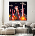 Cat Attack New York City Ufo Explosions Lasers by Damian Augustyniak on GIANT ART - black photo manipulation