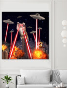 Cat Attack New York City Ufo Explosions Lasers by Damian Augustyniak on GIANT ART - black photo manipulation