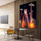 Cat Attack New York City Ufo Explosions Lasers by Damian Augustyniak on GIANT ART - black photo manipulation