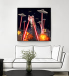 Cat Attack New York City Ufo Explosions Lasers by Damian Augustyniak on GIANT ART - black photo manipulation