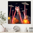 Cat Attack New York City Ufo Explosions Lasers by Damian Augustyniak on GIANT ART - black photo manipulation