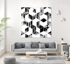 Elegant Black and White Geometric Design by Brigitte Carre on GIANT ART - black digital painting