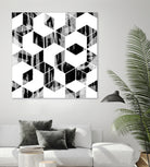 Elegant Black and White Geometric Design by Brigitte Carre on GIANT ART - black digital painting