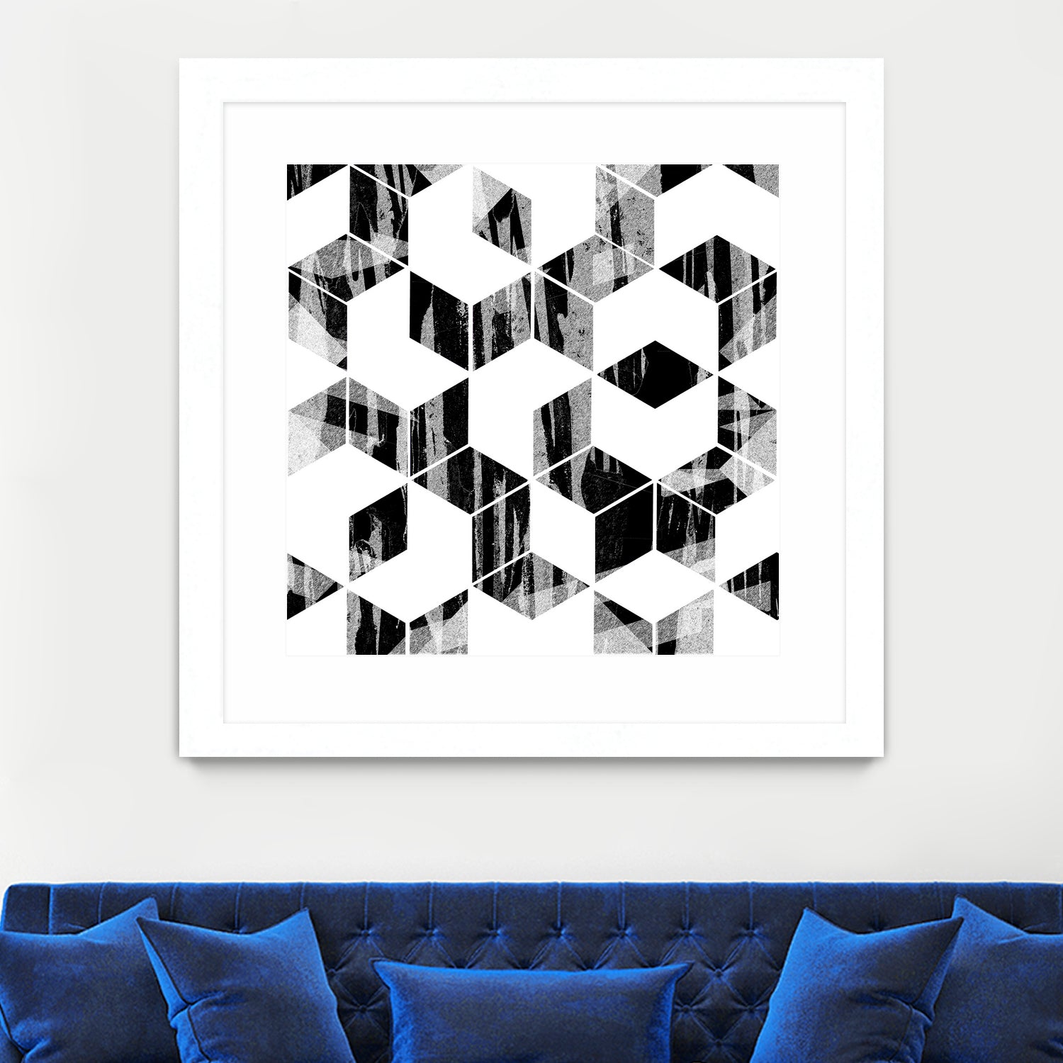 Elegant Black and White Geometric Design by Brigitte Carre on GIANT ART - black digital painting