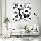 Elegant Black and White Geometric Design by Brigitte Carre on GIANT ART - black digital painting