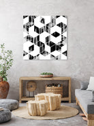 Elegant Black and White Geometric Design by Brigitte Carre on GIANT ART - black digital painting