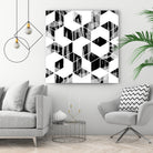 Elegant Black and White Geometric Design by Brigitte Carre on GIANT ART - black digital painting