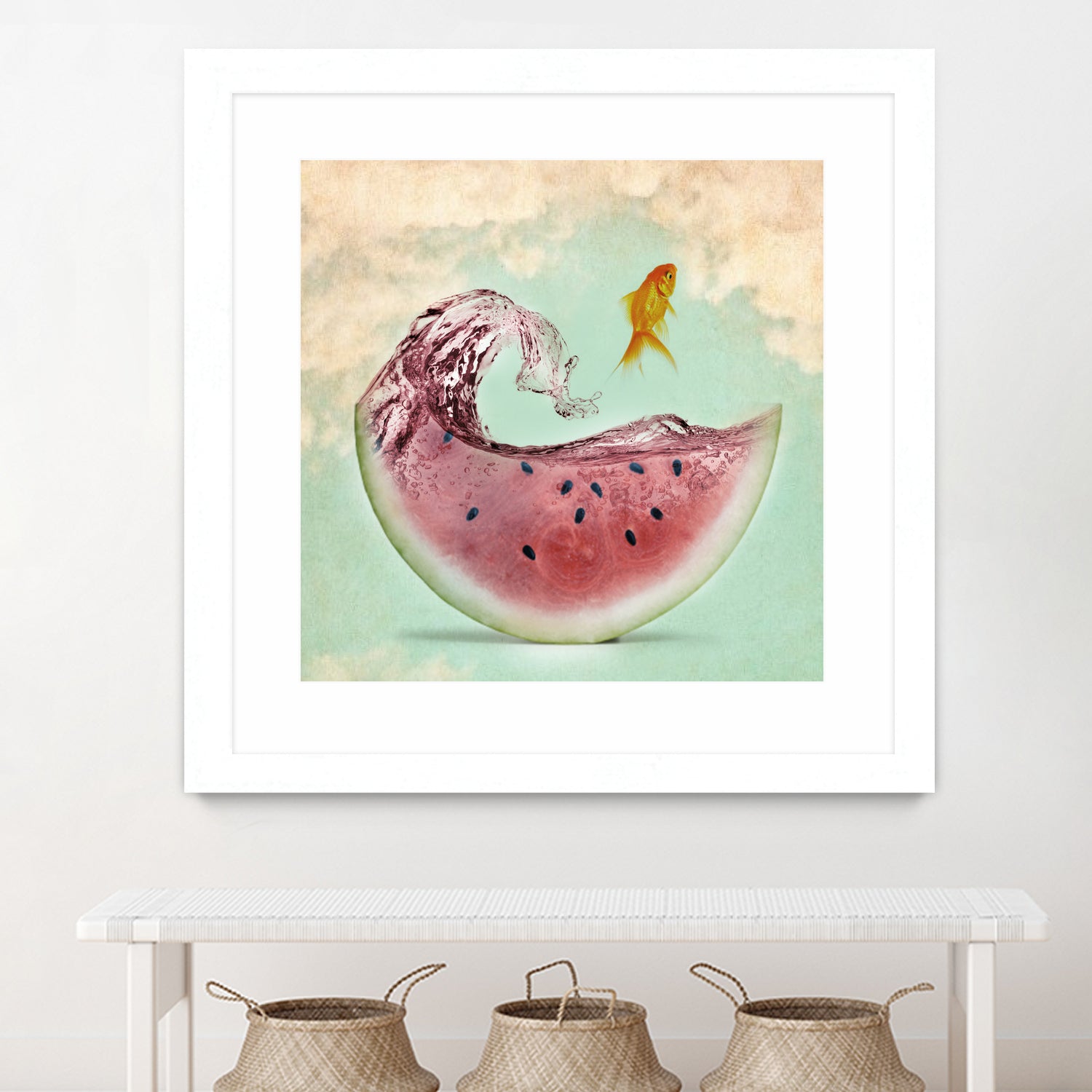 watermelon goldfish by Vin Zzep on GIANT ART - white digital painting