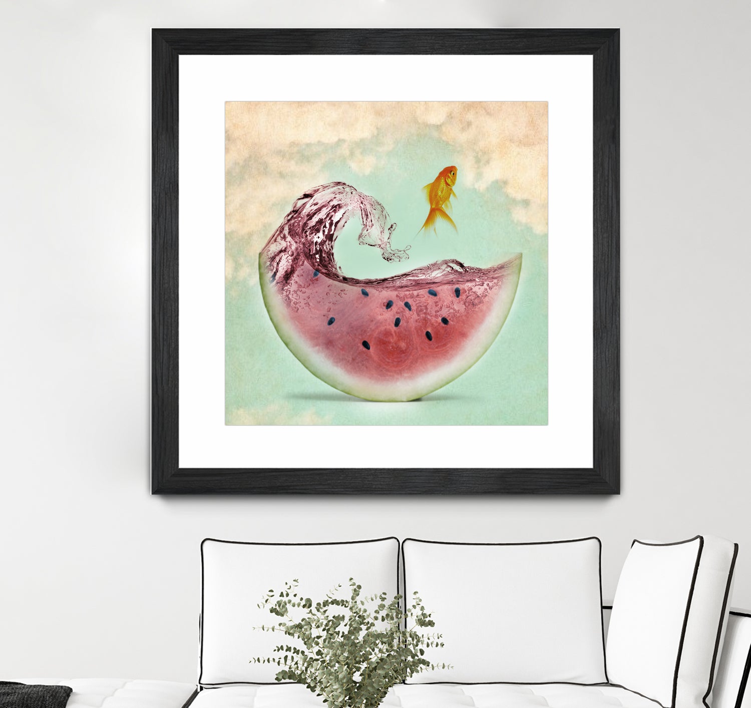 watermelon goldfish by Vin Zzep on GIANT ART - white digital painting