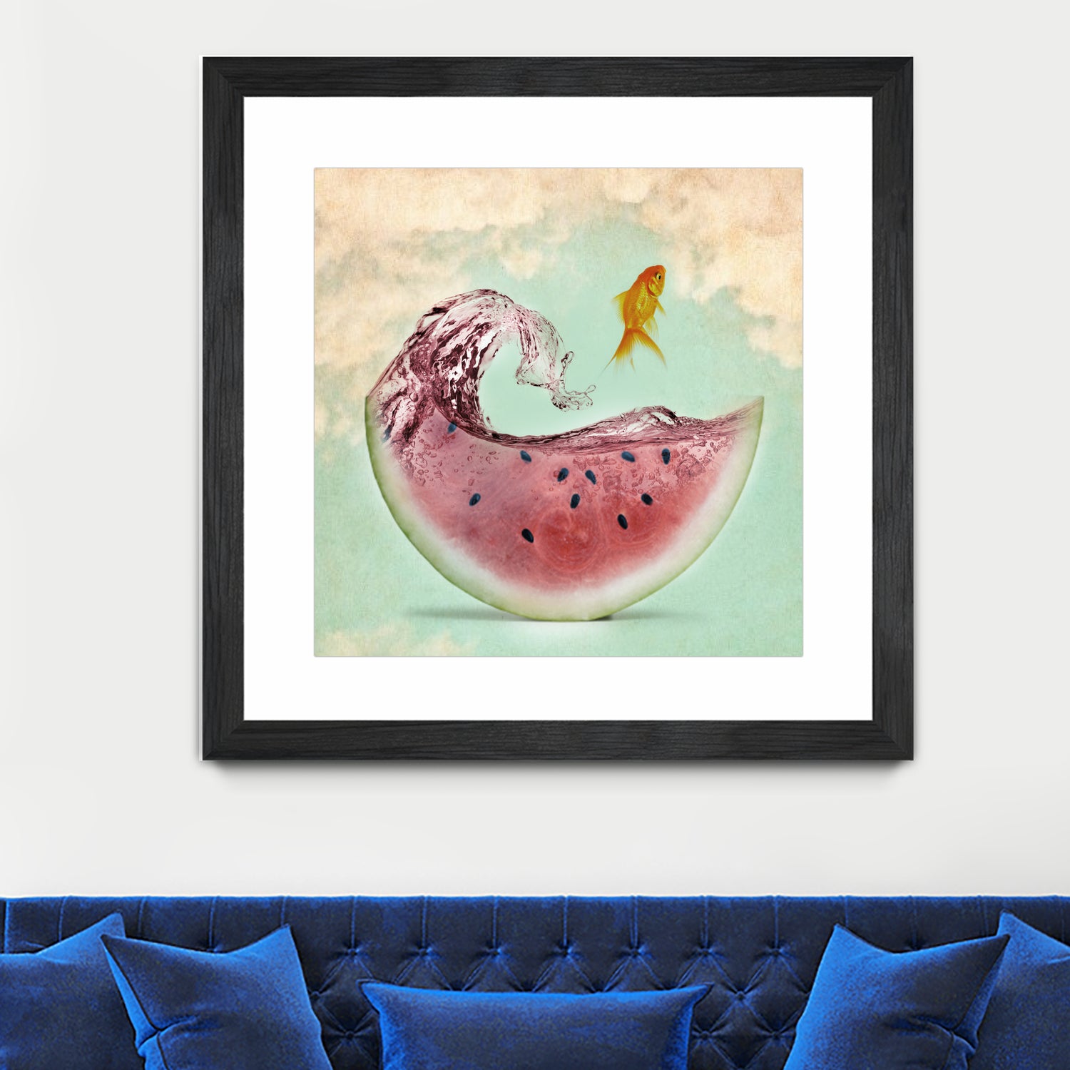 watermelon goldfish by Vin Zzep on GIANT ART - white digital painting