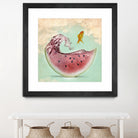 watermelon goldfish by Vin Zzep on GIANT ART - white digital painting