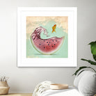 watermelon goldfish by Vin Zzep on GIANT ART - white digital painting