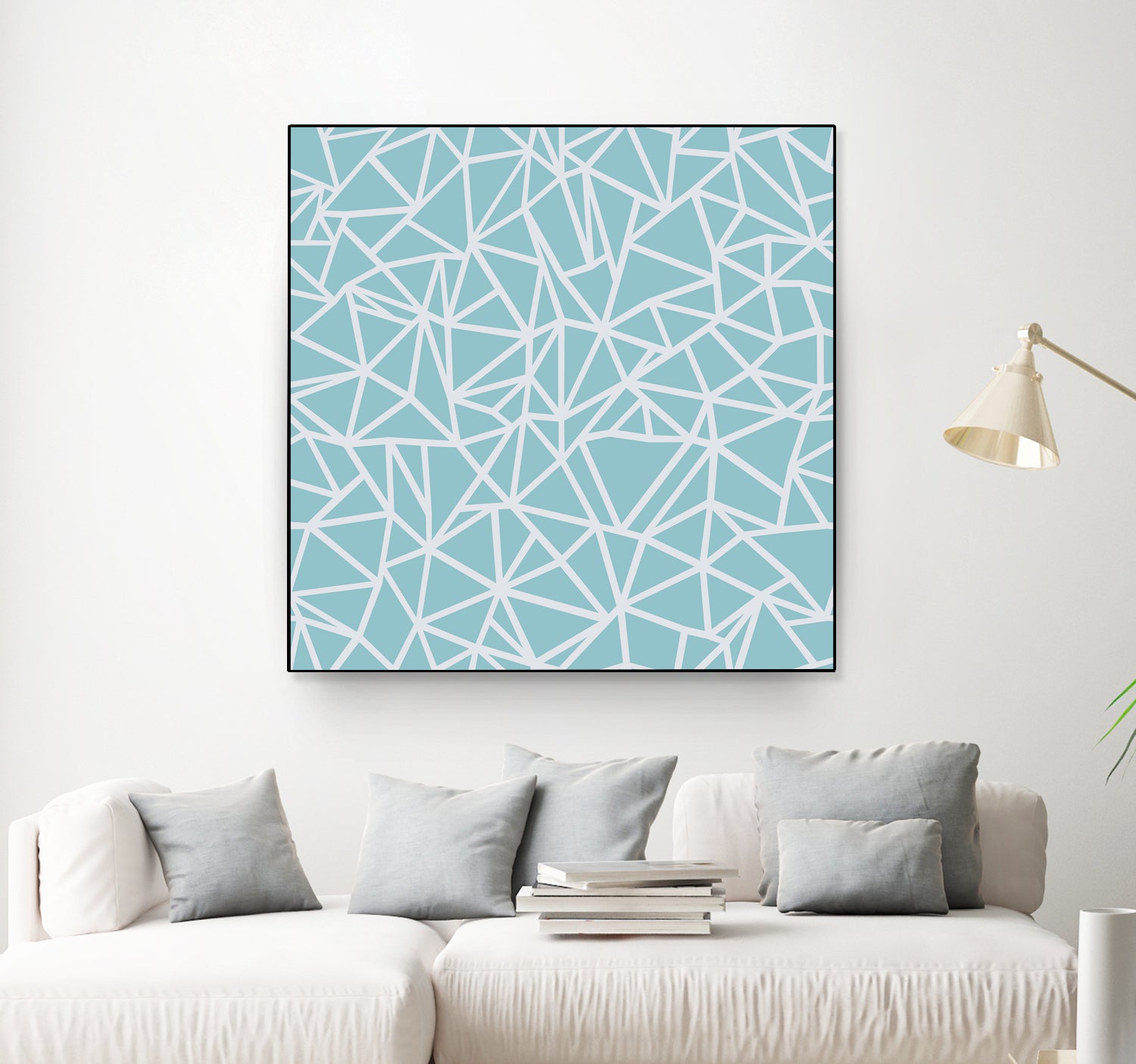 Abstract Outline Sky Blue by Emeline Tate-Robertson on GIANT ART - blue digital painting