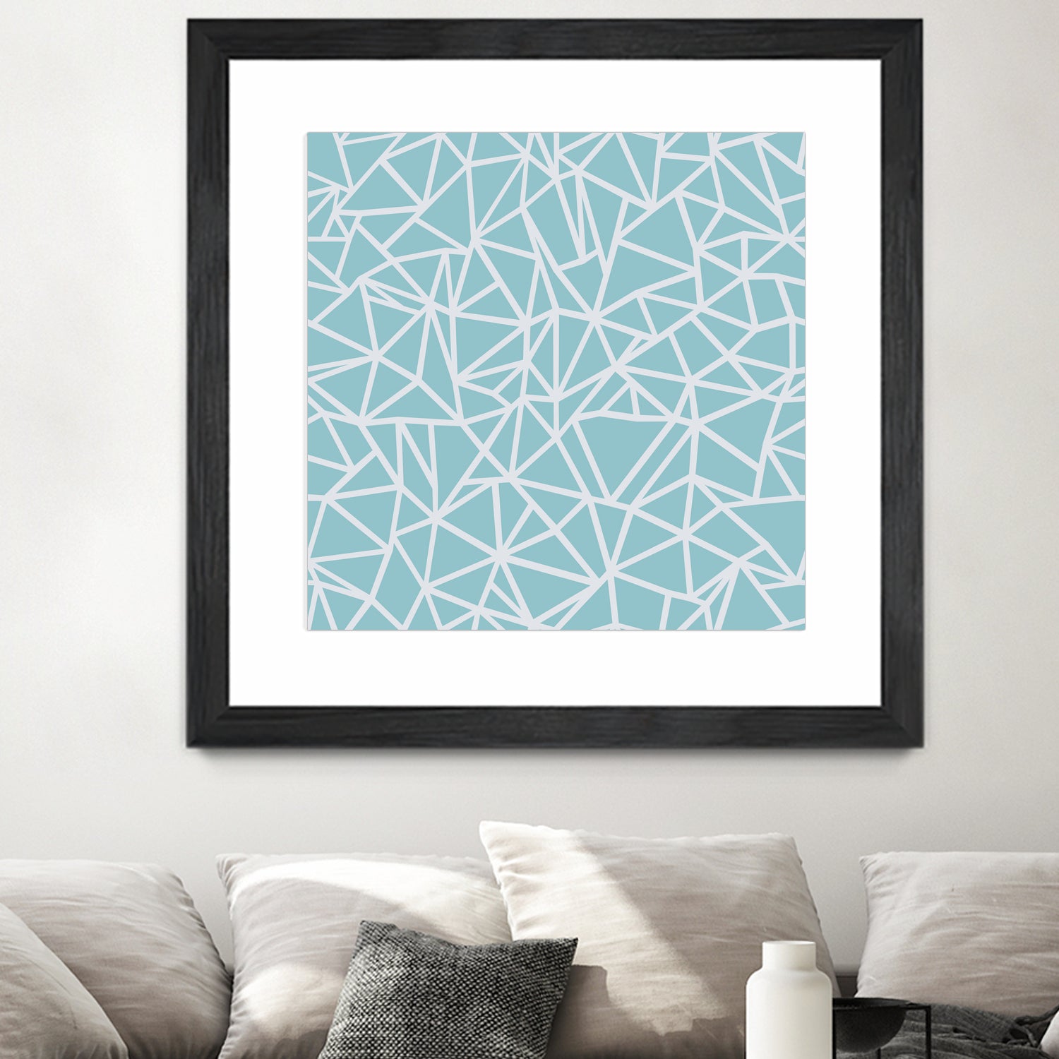 Abstract Outline Sky Blue by Emeline Tate-Robertson on GIANT ART - blue digital painting