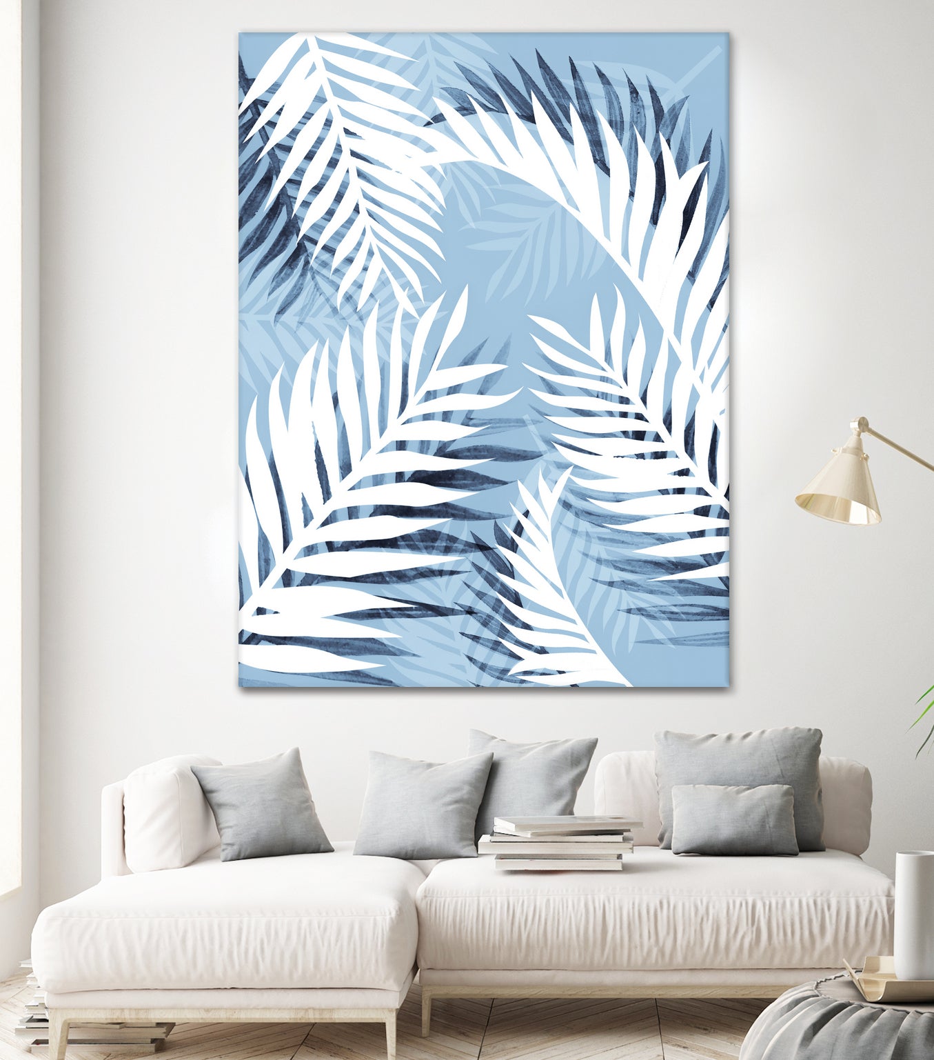 Tropical bliss - chambray blue by Gale Switzer on GIANT ART - blue digital drawing