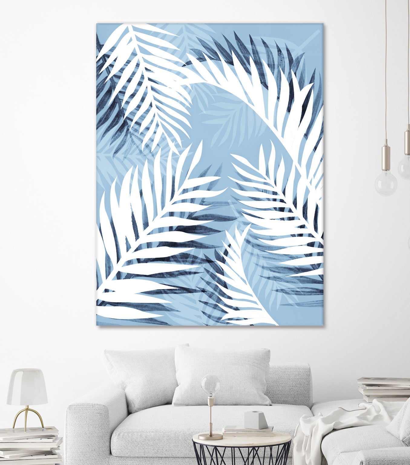 Tropical bliss - chambray blue by Gale Switzer on GIANT ART - blue digital drawing