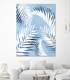 Tropical bliss - chambray blue by Gale Switzer on GIANT ART - blue digital drawing