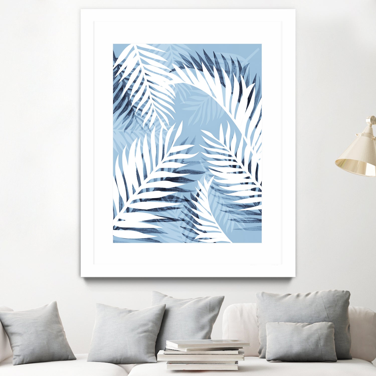 Tropical bliss - chambray blue by Gale Switzer on GIANT ART - blue digital drawing