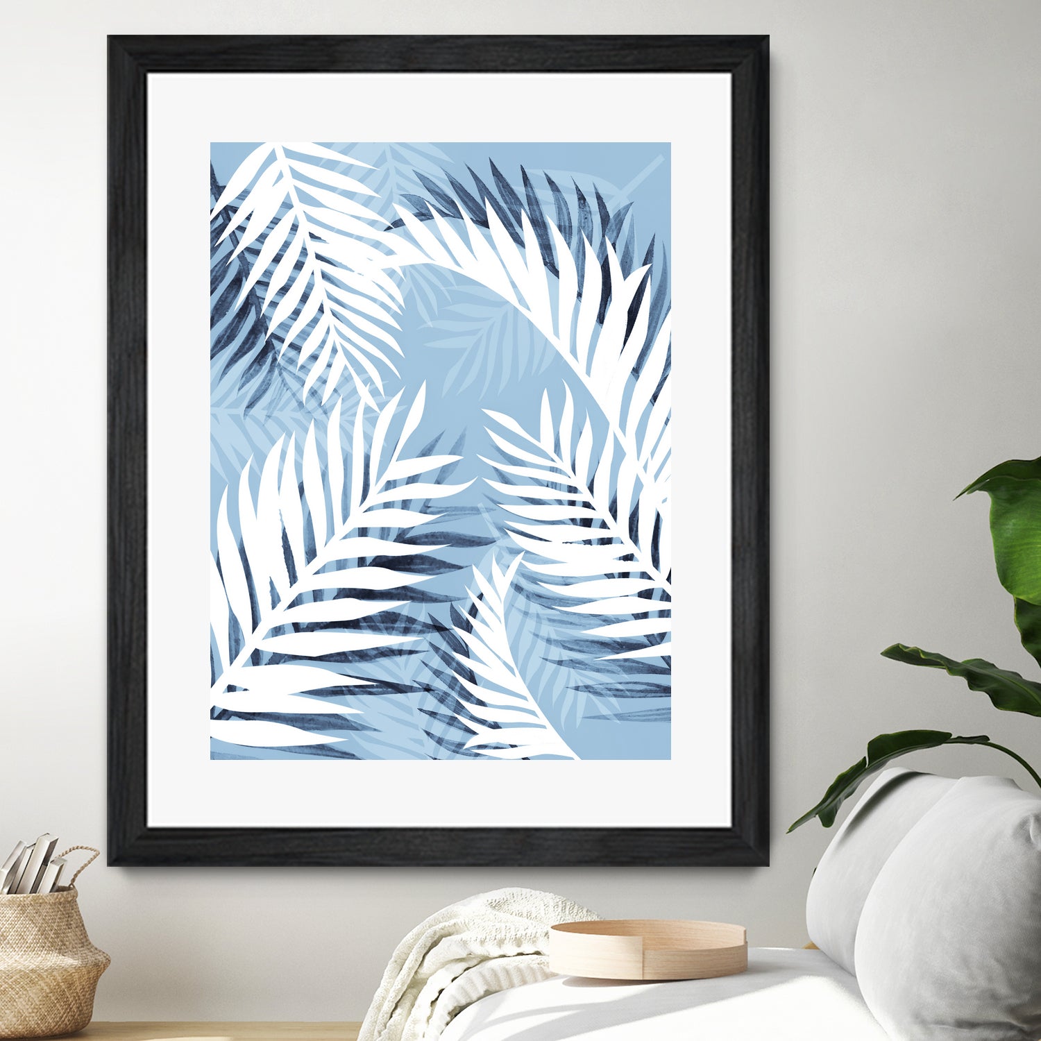 Tropical bliss - chambray blue by Gale Switzer on GIANT ART - blue digital drawing