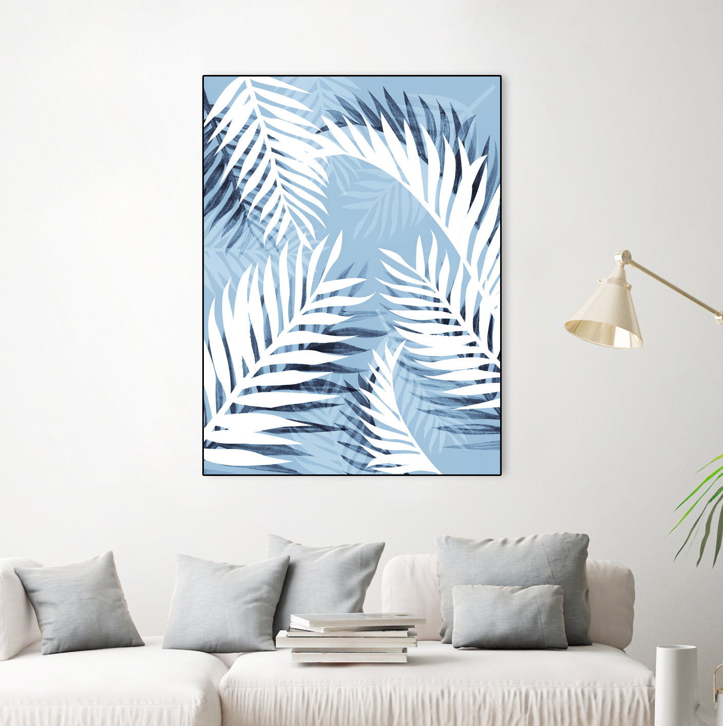 Tropical bliss - chambray blue by Gale Switzer on GIANT ART - blue digital drawing