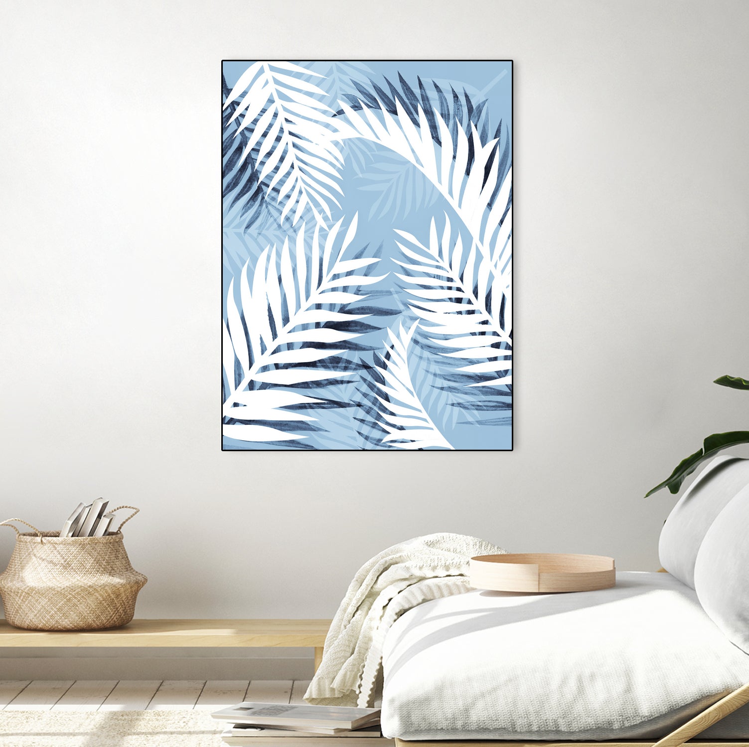 Tropical bliss - chambray blue by Gale Switzer on GIANT ART - blue digital drawing