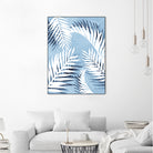 Tropical bliss - chambray blue by Gale Switzer on GIANT ART - blue digital drawing