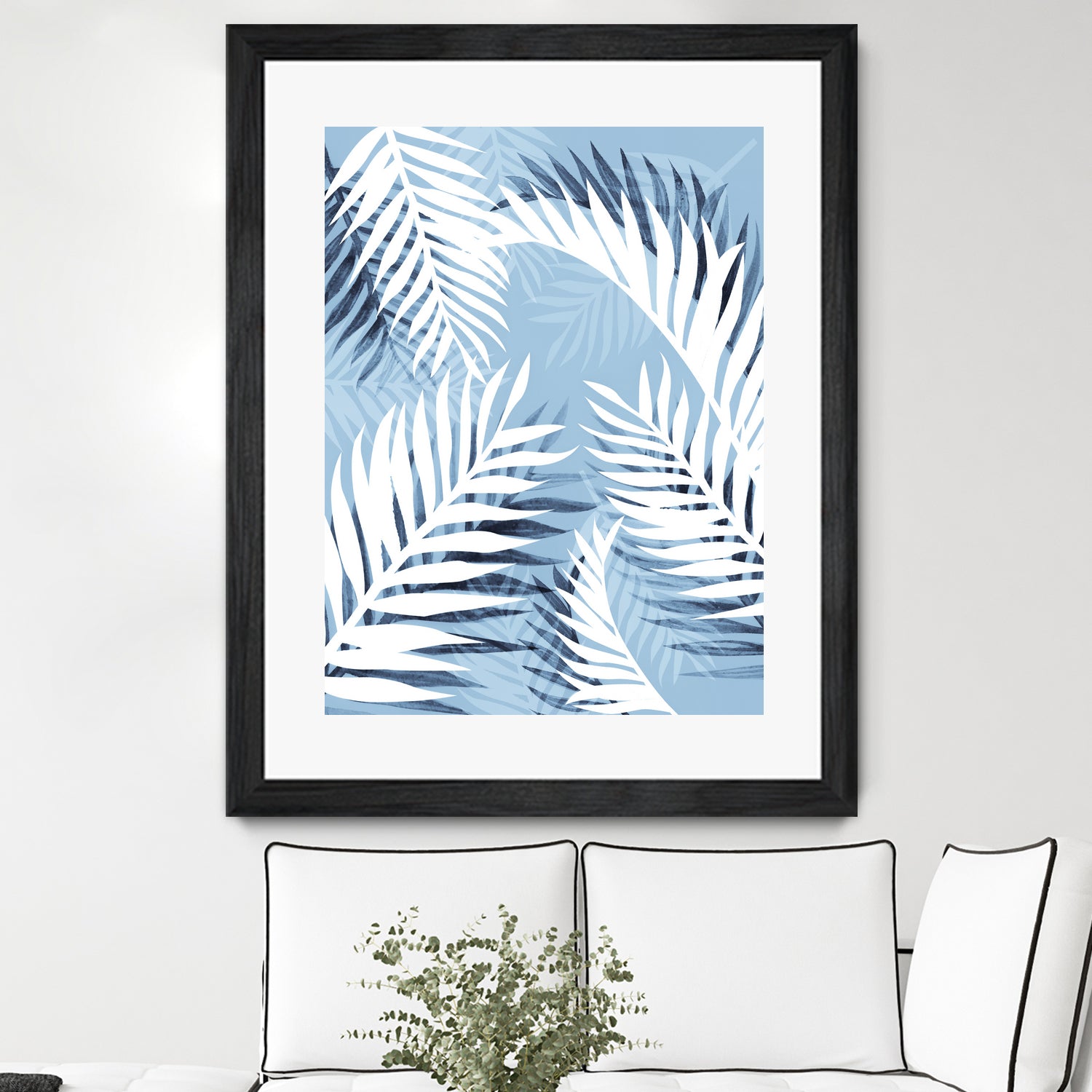 Tropical bliss - chambray blue by Gale Switzer on GIANT ART - blue digital drawing