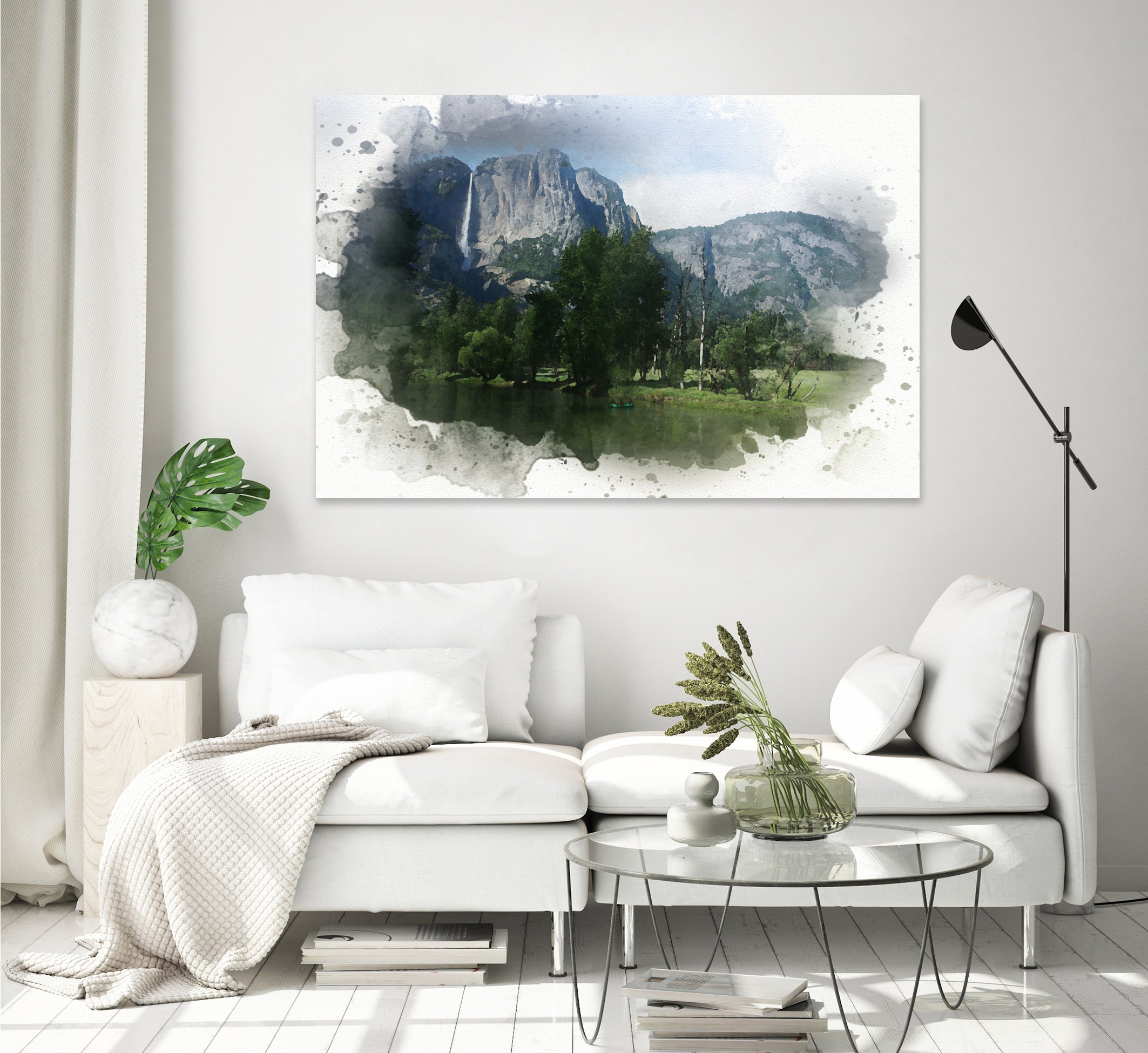 Watercolour waterfall by Juvy Sarenas on GIANT ART - green photo manipulation