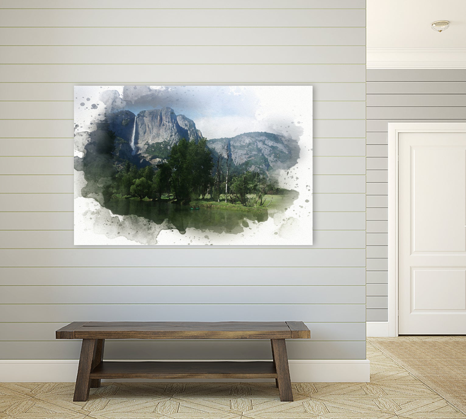 Watercolour waterfall by Juvy Sarenas on GIANT ART - green photo manipulation