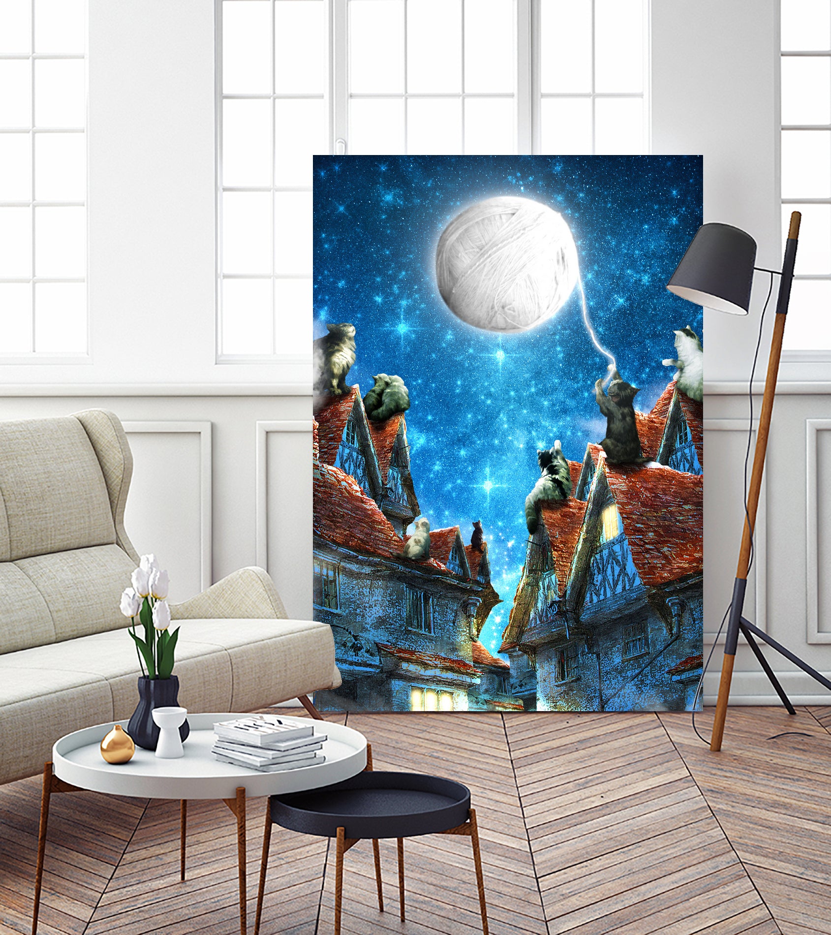 Feline Dreams by Diogo Veríssimo on GIANT ART - blue photo manipulation