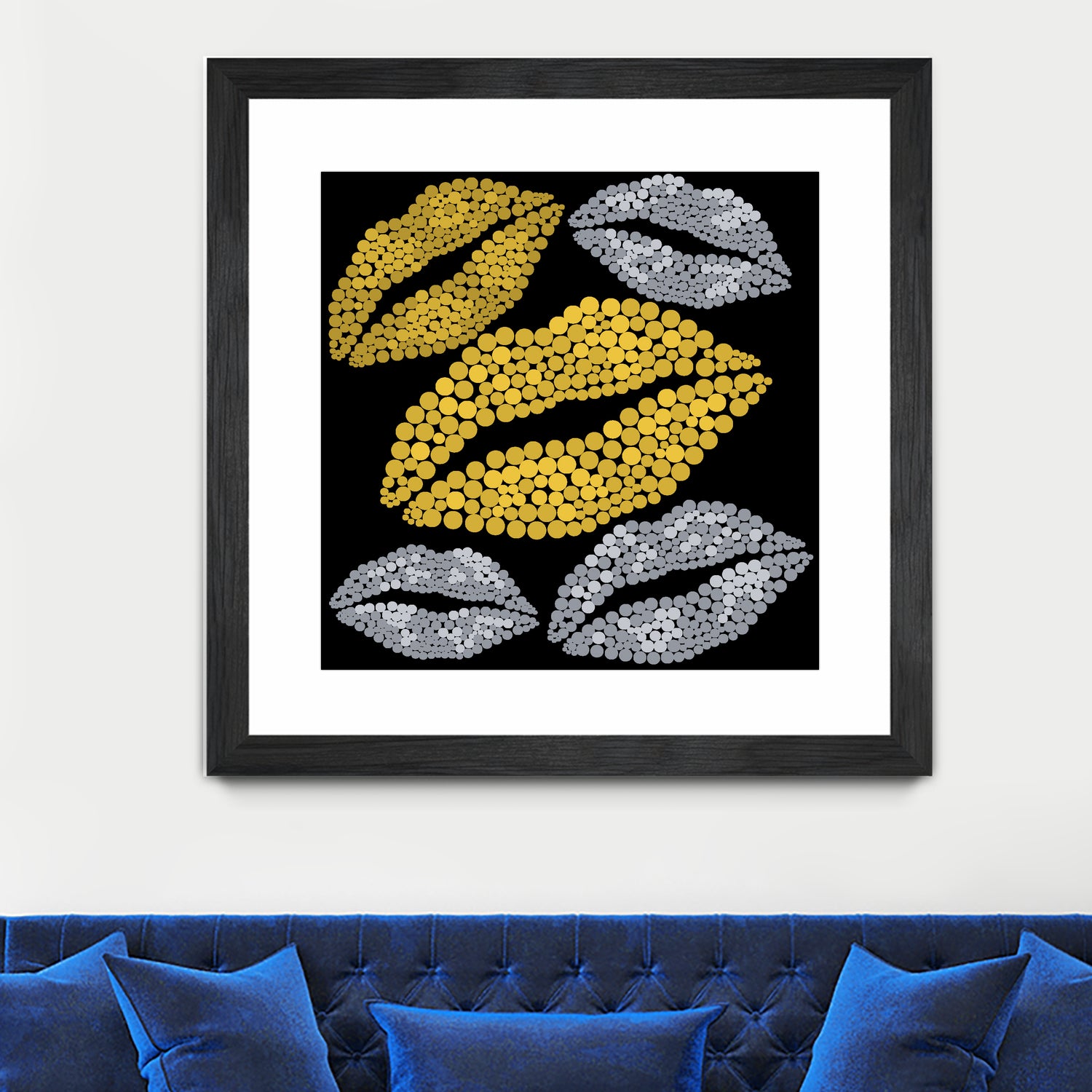 Luscious Lips In Gold And Silver by TheArtOf Vikki on GIANT ART - yellow digital painting