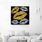 Luscious Lips In Gold And Silver by TheArtOf Vikki on GIANT ART - yellow digital painting