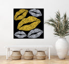 Luscious Lips In Gold And Silver by TheArtOf Vikki on GIANT ART - yellow digital painting